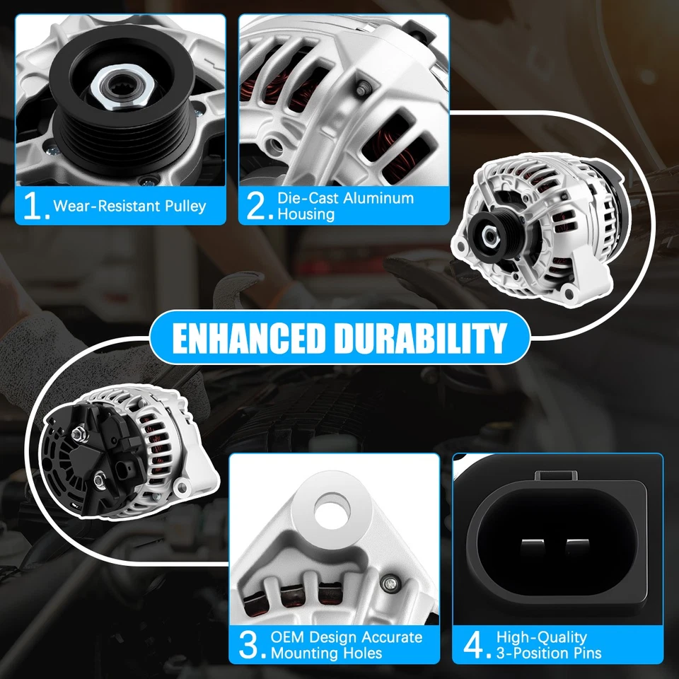 Genuine Alternator Fit Mercedes-Benz C240 C320 ML320 ML350 CLK320 SLK320 C32 AMG Foto 3 de 4