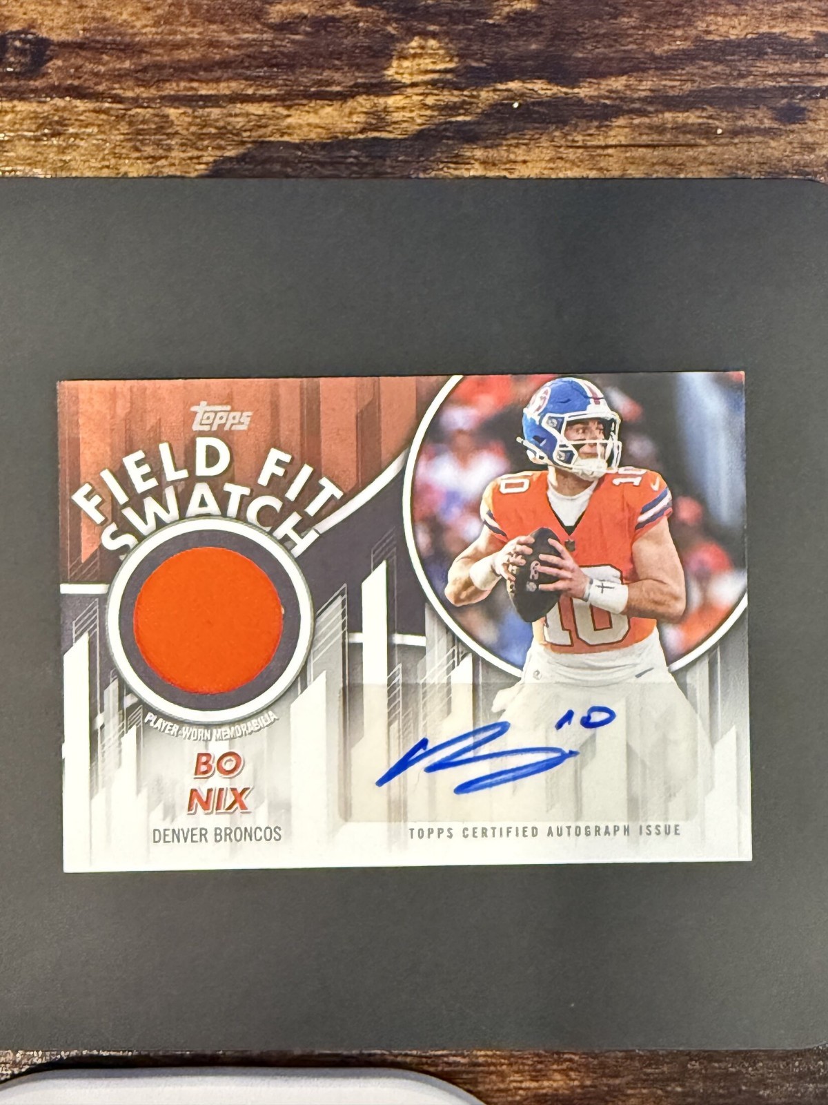 2026 Topps Flagship Bo Nix Field Fit Swatch Auto Relic 79/99