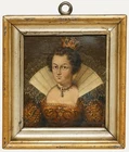 German School Miniature - 19th Century Oil, Marie de' Medici