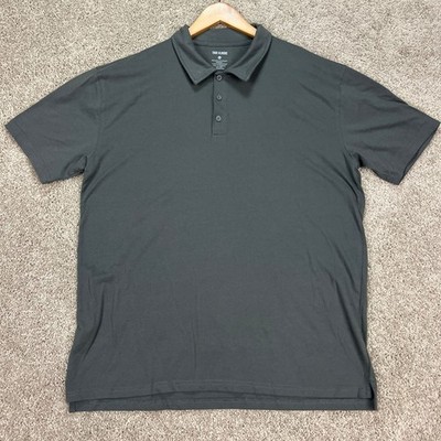 True Classic Polo Shirt Mens XL Charcoal Gray Short Sleeve Golf Performance EUC