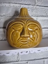 Vintage Bassware Pottery England Crying Onion Ceramic Character Face Lidded Pot