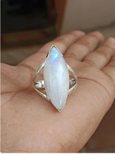 Moonstone Ring  925 Sterling Silver Ring, Pretty Ring  Marquoise MoonstoAll Size