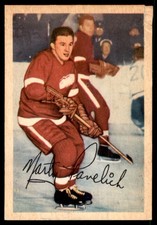 1953-54 PARKHURST MARTY PAVELICH RED WINGS #44 VG+ TOP RIGHT CONER HAVE A CUT