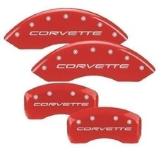 1997-2004 C5 Corvette Brake Caliper Covers Red With Silver