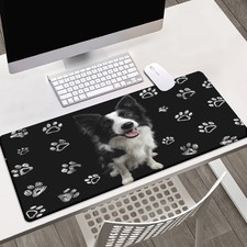 40 90cm 1pc Dog with Paw Prints Mouse Pad - Anti-Slip Rubber Desk Mat for Gaming
