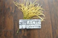 Distressed wood wall sign "Beach Vibes" vintage handmade wooden plaque