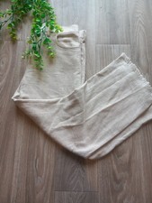Massimo Dutti Linen Blend Trousers – Neutral Beige Size 8