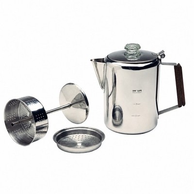 Texsport 9-Cup Stainless Steel Coffee Percolator 7'' Stovetop/Camping Complete