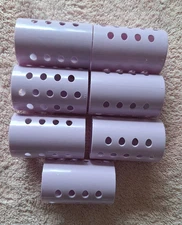 Lot of 7 Liliac Purple Plastic Hair Curlers rollers made in USA Vintage