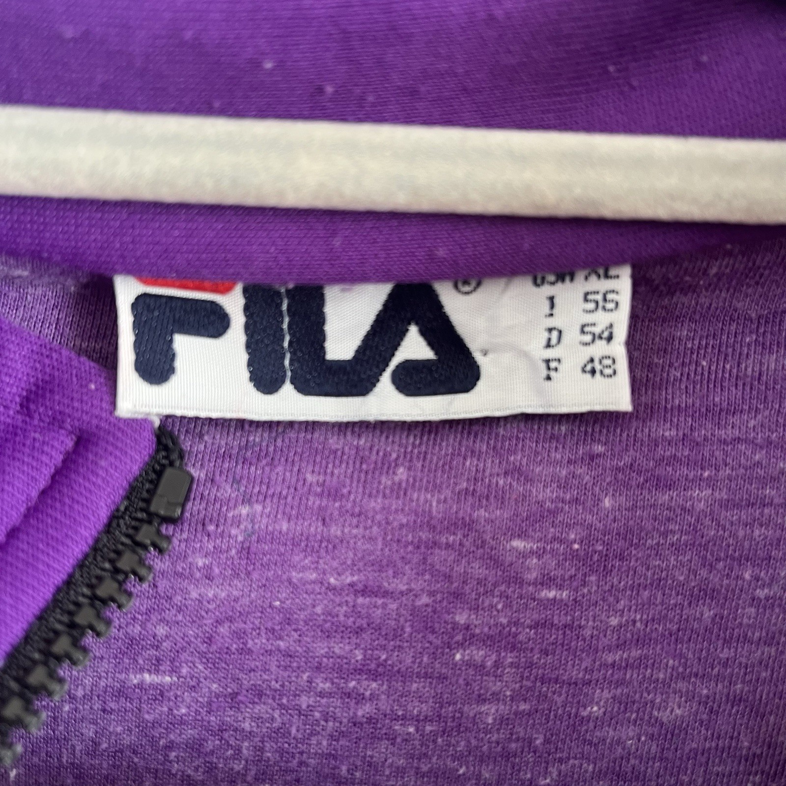 FILA Giacca calcio pista vintage anni 80 Wusternot Salisburgo uomo XL viola nero retrò