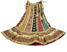 Heavy Multi Pure Silk Hand Embroidered Brocade Skirt By Designer Sabyasachi