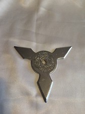 Shuriken Ninja Triangolare Cromato Drago Marchio Decorazione Espositore Articolo da Taiwan