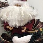 8” Grapevine Wreath Rustic Santa, ribbon and greenery — photo 2