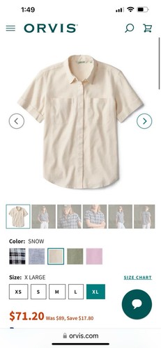 Orvis Woman’s 100% Linen Shirt Jacket & Short Sleeve Shirt New In Bag w/ Tags XL - Picture 7 of 11