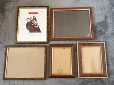Job Lot 5 Vintage Assorted Wooden Picture Frames Inc Various Sizes