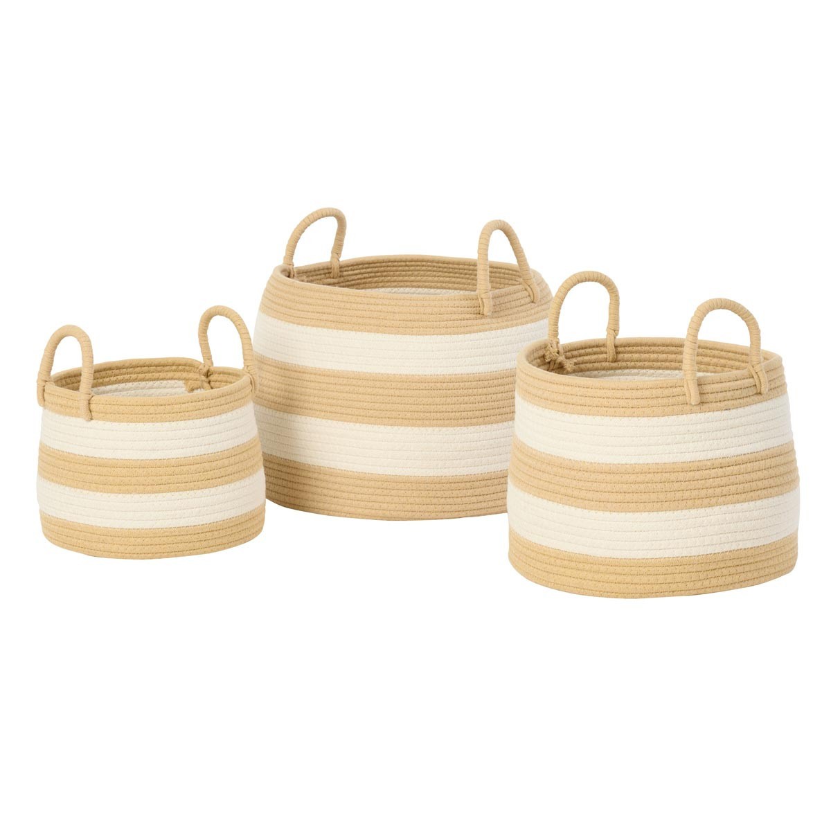 Paniers à rayures Refugio 38cm paniers de rangement en paille
