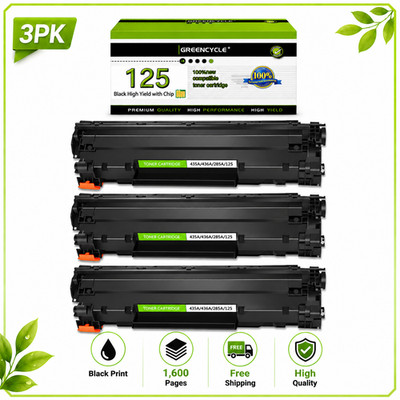 3pk 125 Toner Cartridge for Canon ImageClass LBP6020 LBP6020B MF3010 Printer