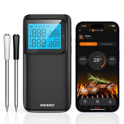 INKBIRD Kabelloses Fleisch BBQ Thermometer WiFi Bluetooth Doppel sonde Meat C/F