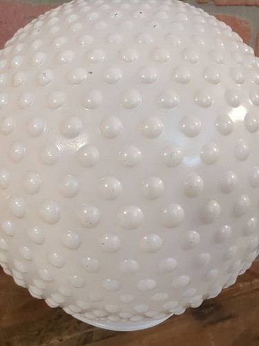 Sale! Vintage White Hobnail Milk Glass Globe Ceiling Light Cover - Picture 7 of 8