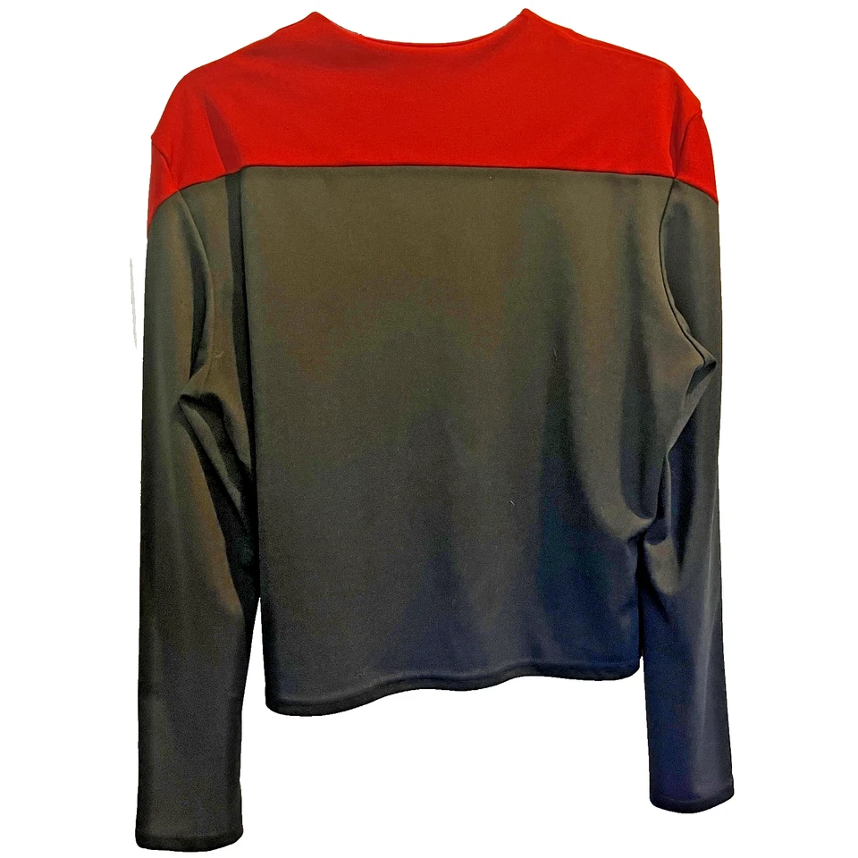 Camisa Uniforme Star Trek TNG Hombre S/M Rojo Negro Manga Larga Foto 3 de 3