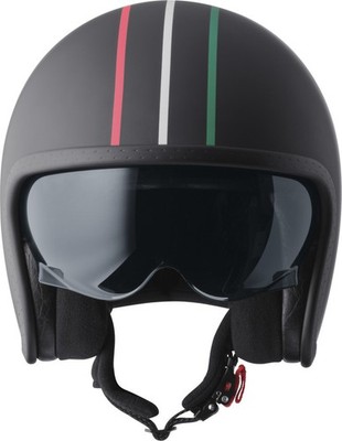 GMS Motorrad Helm Jethelm Ride in Italy schwarz-rot-weiss-grün Italy Größe XL