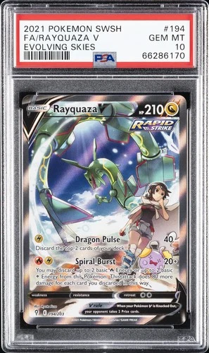 Rayquaza V 194/203 Evolving Skies Pokemon PSA 10