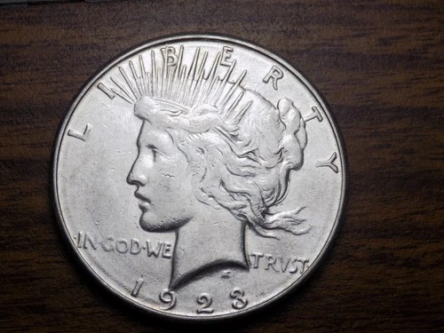 PEACE SILVER DOLLAR 1923 S AU/BU NICE 90% SILVER DOLLAR