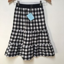 Skirt Flannel Girls 6/7 Maxi Black Checks Ruffle Tier Cotton Mom and Pop's Kids