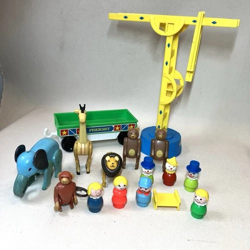 New ListingVTG 1970’s Fisher-Price Little People Play Family Circus & Train Mixed Lot