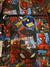Large Backpack - Marvel Spider-Man Spiderman Collage w/Light 16" School Bag NEW