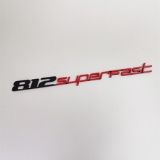 Ferrari 812 Superfast Rear Script Matte Red Badge Emblem