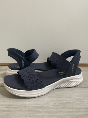 Skechers Slip Ins Ultra Flex 3.0 Feelin Pretty Sandals Navy Blue Women s Size 9