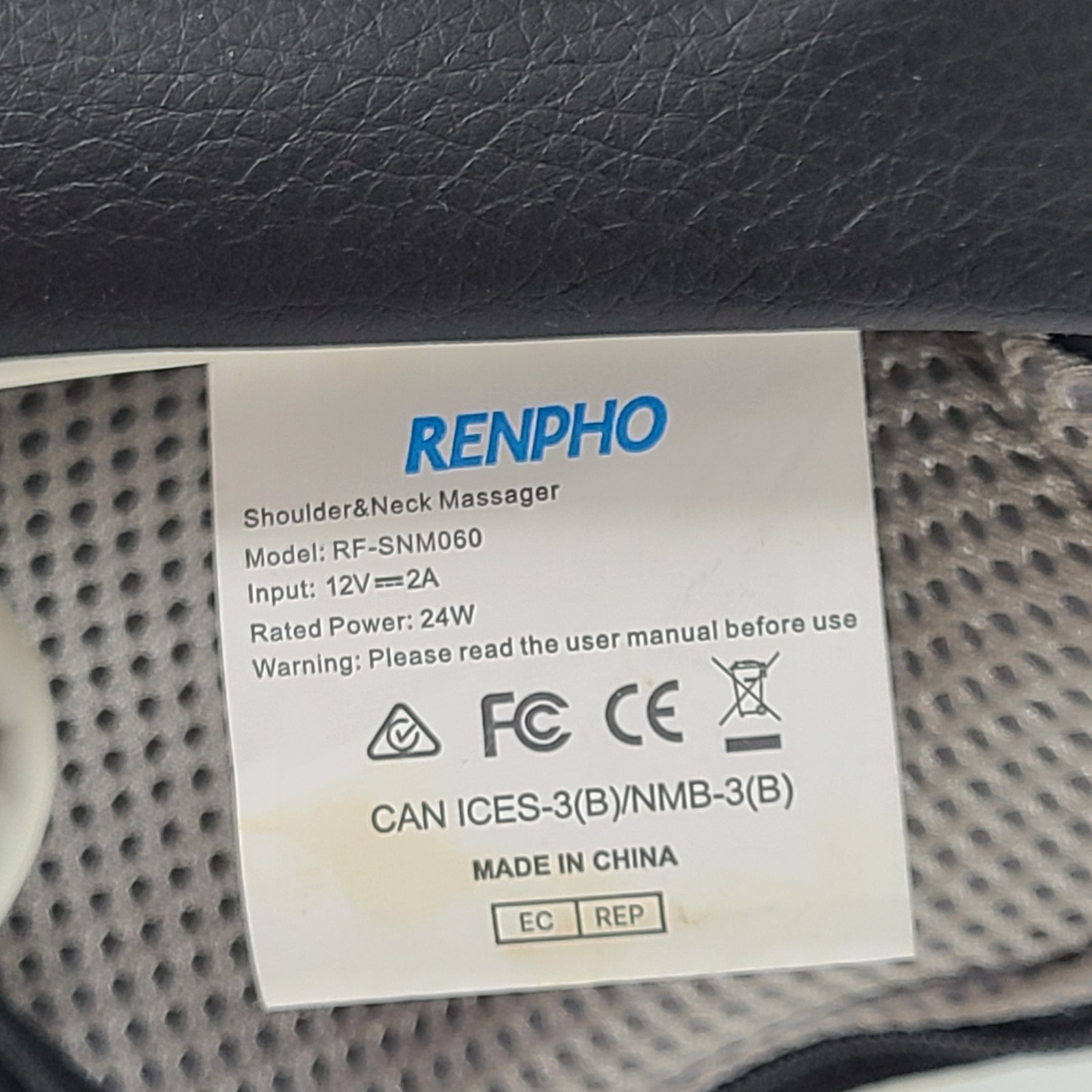 Renpho Shiatsu Shoulder Back Massager with Heat Deep Tissue 3D Kneading Massage