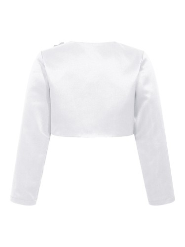 Kids Girl's Outerwear First Communion Cardigan Elegant Coat Birthday Bolero - Picture 16 of 24