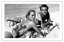 SEAN CONNERY & URSULLA ANDRESS - DR NO JAMES BOND AUTOGRAPH SIGNED PHOTO POSTER