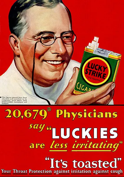 Lucky Strike Cigarette - Physician It's Toasted - 1930's