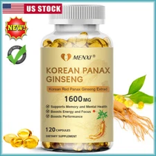 Korean Red Panax Ginseng 1600mg High Strength Ginsenoside Boost Energy & Libido