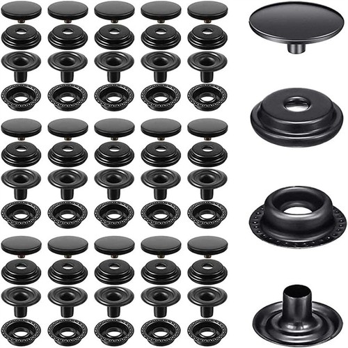 Snap Buttons Stainless Steel Press Studs Snap Fasteners Cap Buttons Craft Tools - Picture 2 of 10
