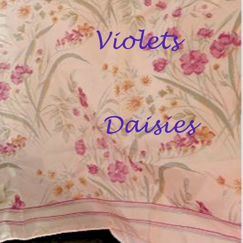 VTG AXCESS The Limited 100% Silk Squaer Scarf Floral Violets Daisies Pink Italy - Bild 9 von 12