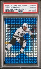 2021-22 Quinton Byfield Extended Series 99-00 SPx Radiance Rookie RC /100 PSA 8