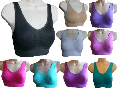 Seamless Comfort Yoga Sports Stretch Bra Comfortable Crop Top Vest Sleep in Bra