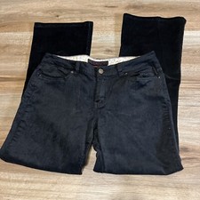 Gitano Pants 16 High Waist Black Corduroy Wide Tapered Leg Full