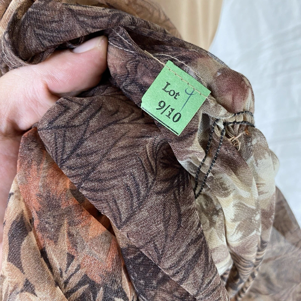 Maxi vestido manga kimono chifón años 60 70 capas talla 9/10 boho hippy cinturón Foto 4 de 4