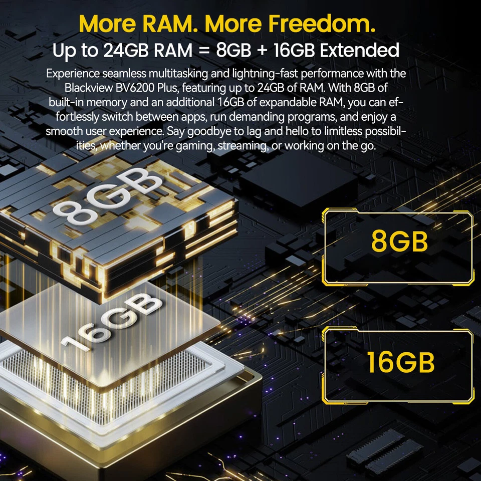 Global Blackview BV6200 Plus Rugged Phone 24GB 256GB 11000mAh NFC Android14 IP68 - Image 4 of 4