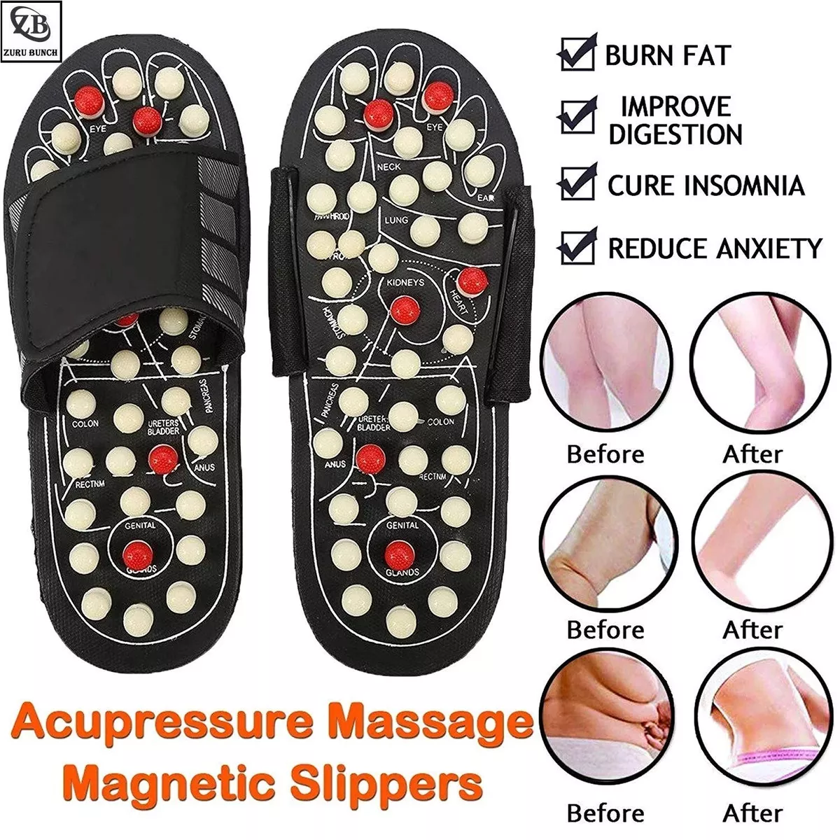  Women's Food Massage Slippers with Magnetic Massage