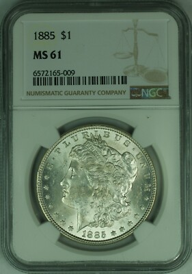 1885 Morgan Silver Dollar $1 NGC MS-61 (46) | eBay