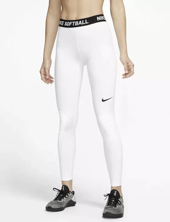 NWT$60 NIKE Softball Womens Dri-FIT Vapor Slider Pants Tights White  AV6643-100 M