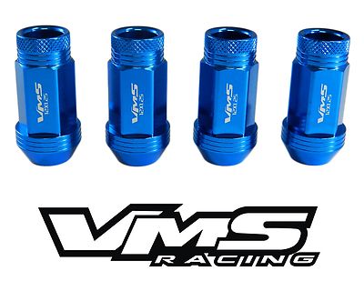 VMS RACING 20PC BLUE 48MM EXTENDED WHEEL LUG NUTS FOR 90-96 NISSAN