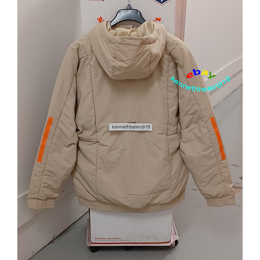 アディダス BTS フーデッドジャケット FT2446 ベージュ/オレンジ ADIDAS BTS HOODED JACKET COAT FT2446 BEIGE ORANGE MENS SIZE