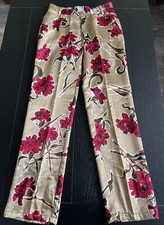 MOSCHINO JEANS Vintage 90s Women Floral Print Pants Made In Italy USA Size 14